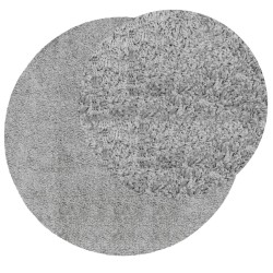 Tapis shaggy PAMPLONA poils longs moderne gris Ø 280 cm 