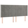 Tête de lit avec oreilles Gris clair 163x16x118/128 cm Velours 