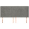 Tête de lit avec oreilles Gris clair 163x16x118/128 cm Velours 