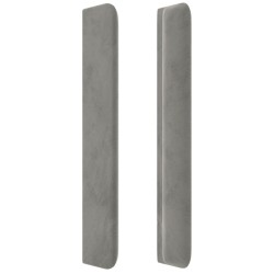 Tête de lit avec oreilles Gris clair 163x16x118/128 cm Velours 