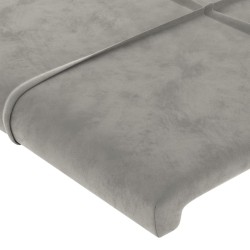 Tête de lit avec oreilles Gris clair 163x16x118/128 cm Velours 