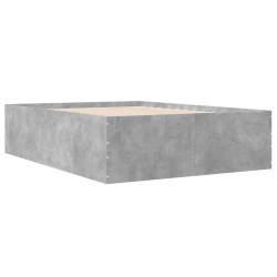 Cadre de lit sans matelas gris béton 140x200 cm 