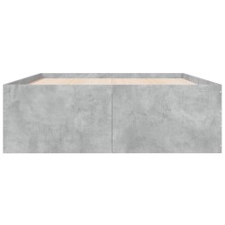 Cadre de lit sans matelas gris béton 140x200 cm 