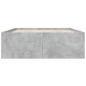 Cadre de lit sans matelas gris béton 140x200 cm 