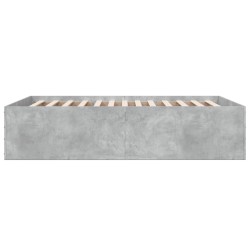 Cadre de lit sans matelas gris béton 140x200 cm 
