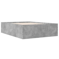 Cadre de lit sans matelas gris béton 140x200 cm 