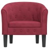 Fauteuil rouge bordeaux velours 