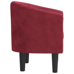 Fauteuil rouge bordeaux velours 