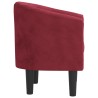 Fauteuil rouge bordeaux velours 
