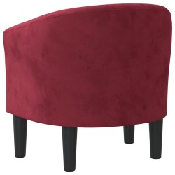 Fauteuil rouge bordeaux velours 