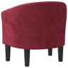 Fauteuil rouge bordeaux velours 
