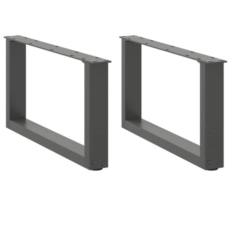 Pieds de table basse en U 2 pièces Anthracite 60 x (30-31) cm Acier 