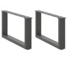 Pieds de table basse en U 2 pièces Anthracite 60 x (30-31) cm Acier 