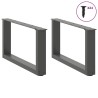 Pieds de table basse en U 2 pièces Anthracite 60 x (30-31) cm Acier 