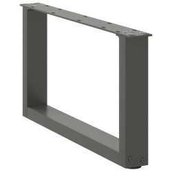 Pieds de table basse en U 2 pièces Anthracite 60 x (30-31) cm Acier 