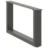 Pieds de table basse en U 2 pièces Anthracite 60 x (30-31) cm Acier 