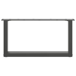 Pieds de table basse en U 2 pièces Anthracite 60 x (30-31) cm Acier 
