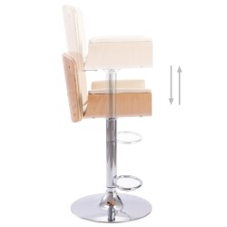 Tabouret de bar Crème Similicuir 