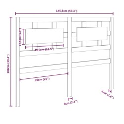 Tête de lit Marron miel 145,5x4x100 cm Bois massif de pin 
