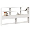 Tête de lit avec rangement blanc 200 cm bois massif de pin 