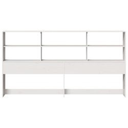 Tête de lit avec rangement blanc 200 cm bois massif de pin 