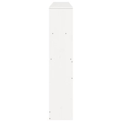 Tête de lit avec rangement blanc 200 cm bois massif de pin 