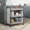Chariot de cuisine sonoma gris 70x30x82 cm bois d'ingénierie 