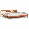 Cadre de lit sans matelas cire marron 180x200cm bois pin massif 