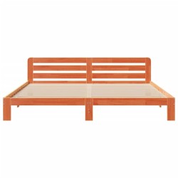 Cadre de lit sans matelas cire marron 180x200cm bois pin massif 