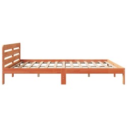 Cadre de lit sans matelas cire marron 180x200cm bois pin massif 