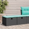 Salon de jardin avec coussins 2 pcs noir résine tressée acacia 