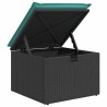 Salon de jardin avec coussins 2 pcs noir résine tressée acacia 