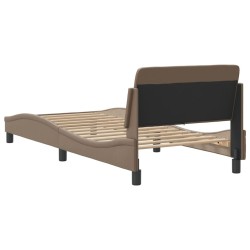 Cadre de lit sans matelas cappuccino 90x200 cm similicuir 