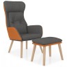 Chaise de relaxation repose-pied Gris foncé Similicuir et tissu 