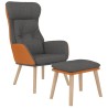 Chaise de relaxation repose-pied Gris foncé Similicuir et tissu 