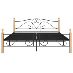 Cadre de lit sans matelas noir métal 200x200 cm 