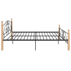 Cadre de lit sans matelas noir métal 200x200 cm 