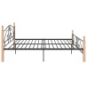 Cadre de lit sans matelas noir métal 200x200 cm 