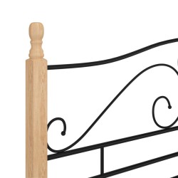 Cadre de lit sans matelas noir métal 200x200 cm 