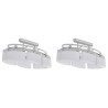 Plafonnier avec abat-jours en verre ellipsoïde 2 pcs E14  