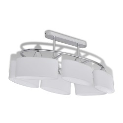 Plafonnier avec abat-jours en verre ellipsoïde 2 pcs E14  