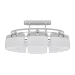 Plafonnier avec abat-jours en verre ellipsoïde 2 pcs E14  