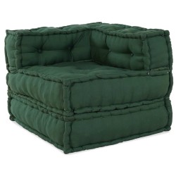 Pouf modulaire vert 70x70x54 tissu 