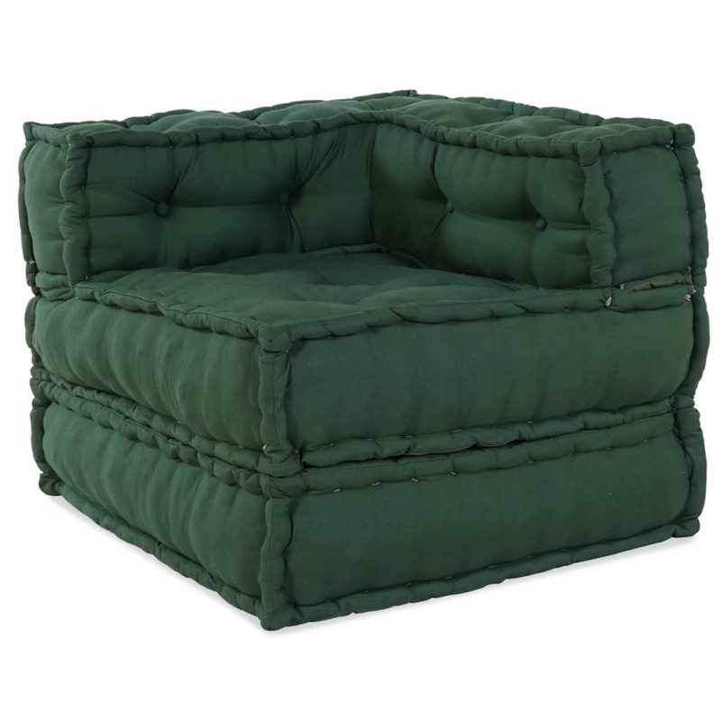 Pouf modulaire vert 70x70x54 tissu 
