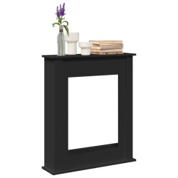 Cadre de cheminée noir 75x20x87,5 cm bois d'ingénierie 