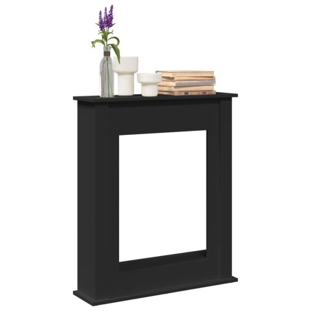 Cadre de cheminée noir 75x20x87,5 cm bois d'ingénierie 