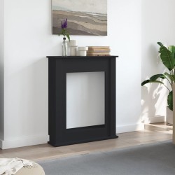 Cadre de cheminée noir 75x20x87,5 cm bois d'ingénierie 