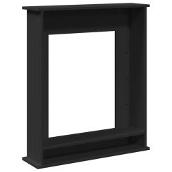 Cadre de cheminée noir 75x20x87,5 cm bois d'ingénierie 