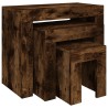 Tables basses gigognes 3 pcs Chêne fumé Bois d'ingénierie 