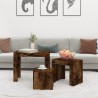 Tables basses gigognes 3 pcs Chêne fumé Bois d'ingénierie 